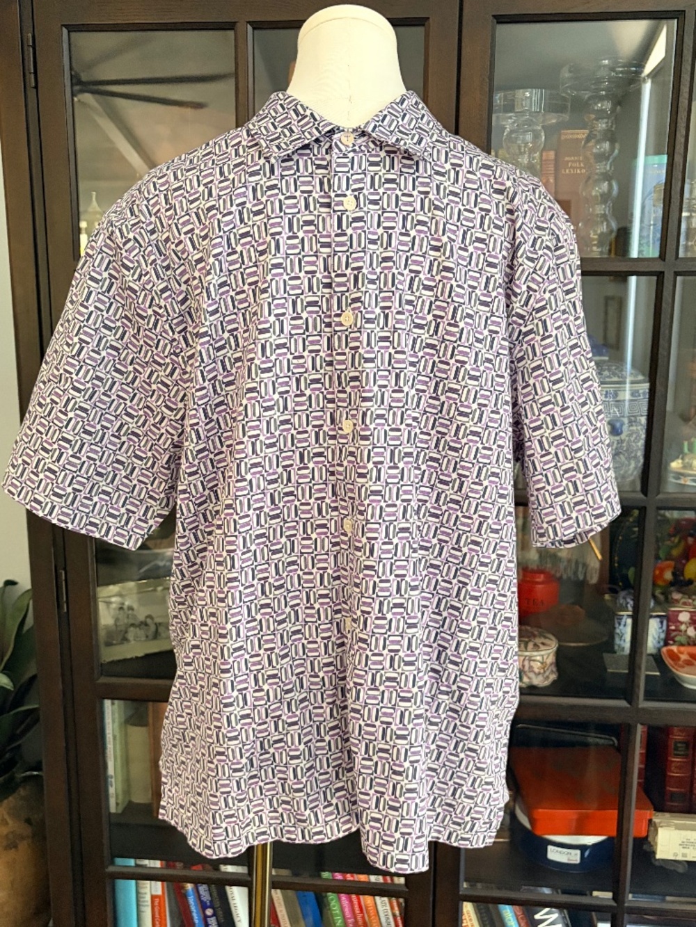 Ted Baker, Men’s Retro Print Button Down Shirt, Small